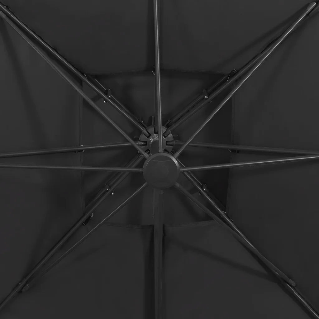Ombrellone a Sbalzo con Doppia Copertura 300x300 cm Nero