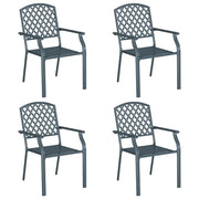 Sedia da Giardino 4 pz | Sedie da Esterno Antracite 56 x 65 x 89 cm Acciaio