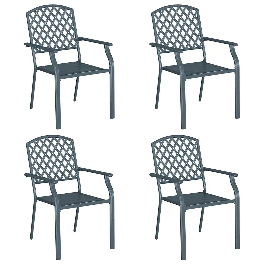 Sedia da Giardino 4 pz | Sedie da Esterno Antracite 56 x 65 x 89 cm Acciaio