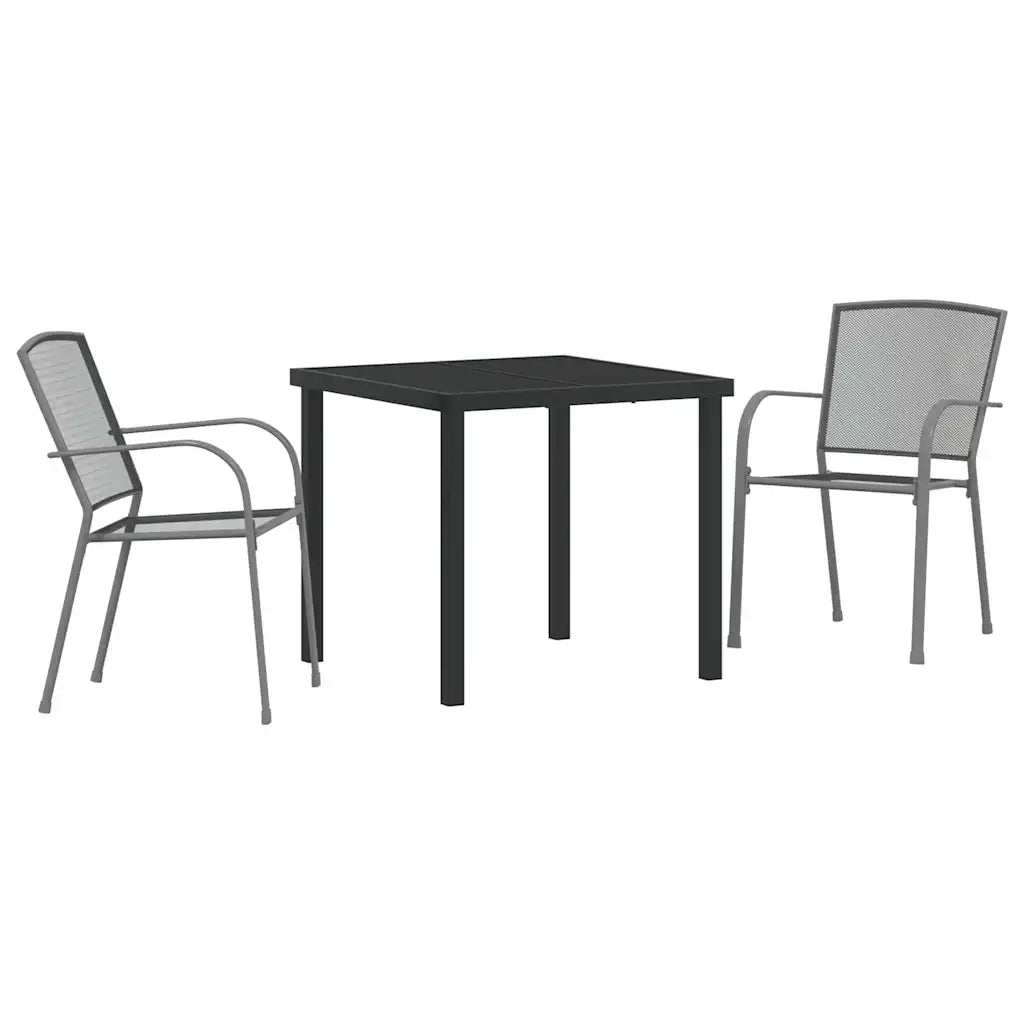Set da Pranzo per Giardino 3 pcs Antracite
