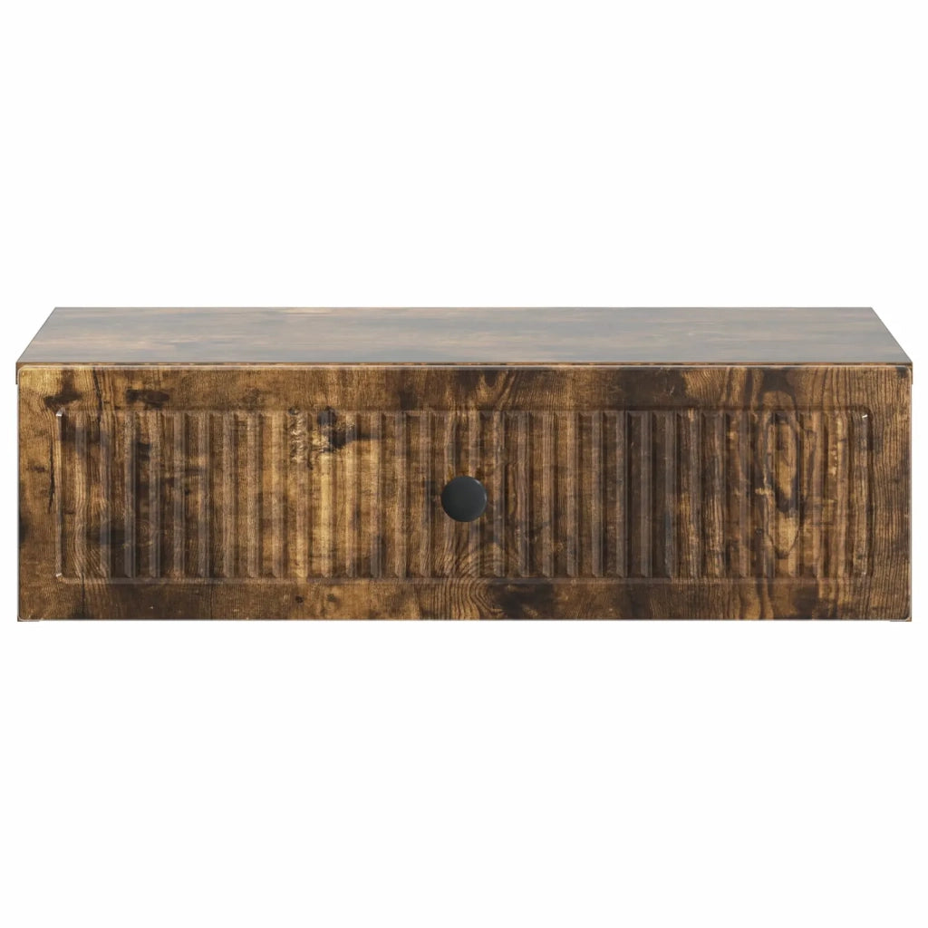 Tavolino da Parete Laterale Rovere Fumo 59 x 34,5 x 17 cm 897980