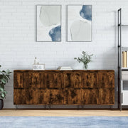 Credenze 3 pz Rovere Fumo in Legno Multistratocod mxl 101375