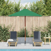 Ombrellone da Esterni con Palo in Legno 150x200 cm Verde 44534