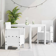 Set da Pranzo per Giardino 3 pcs Bianco Polipropilene