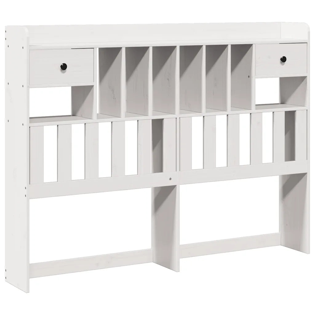 Letto Libreria senza Materasso-Struttura Letto con contenitore Bianco 150x200 cm Legno di Pino 236113