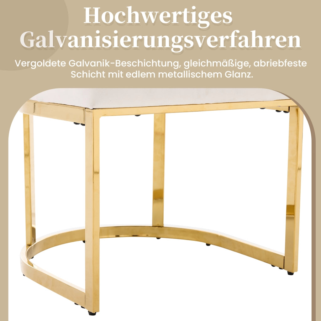 SEDIA da pranzo set 4 pezzi 59x55x89 cm velluto Beige e Oro