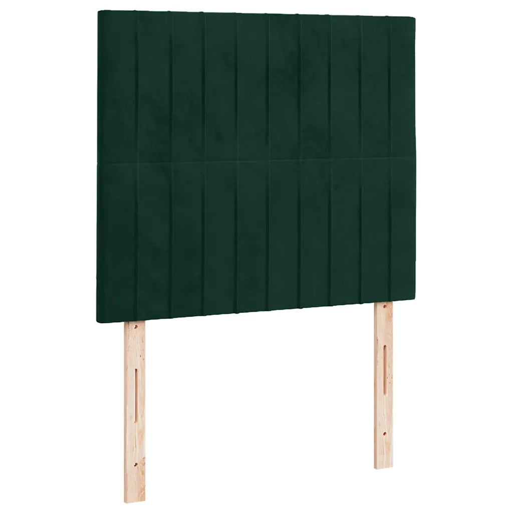 Letto a Molle con Materasso e LED Verde Scuro 120x190cm Velluto 3270326