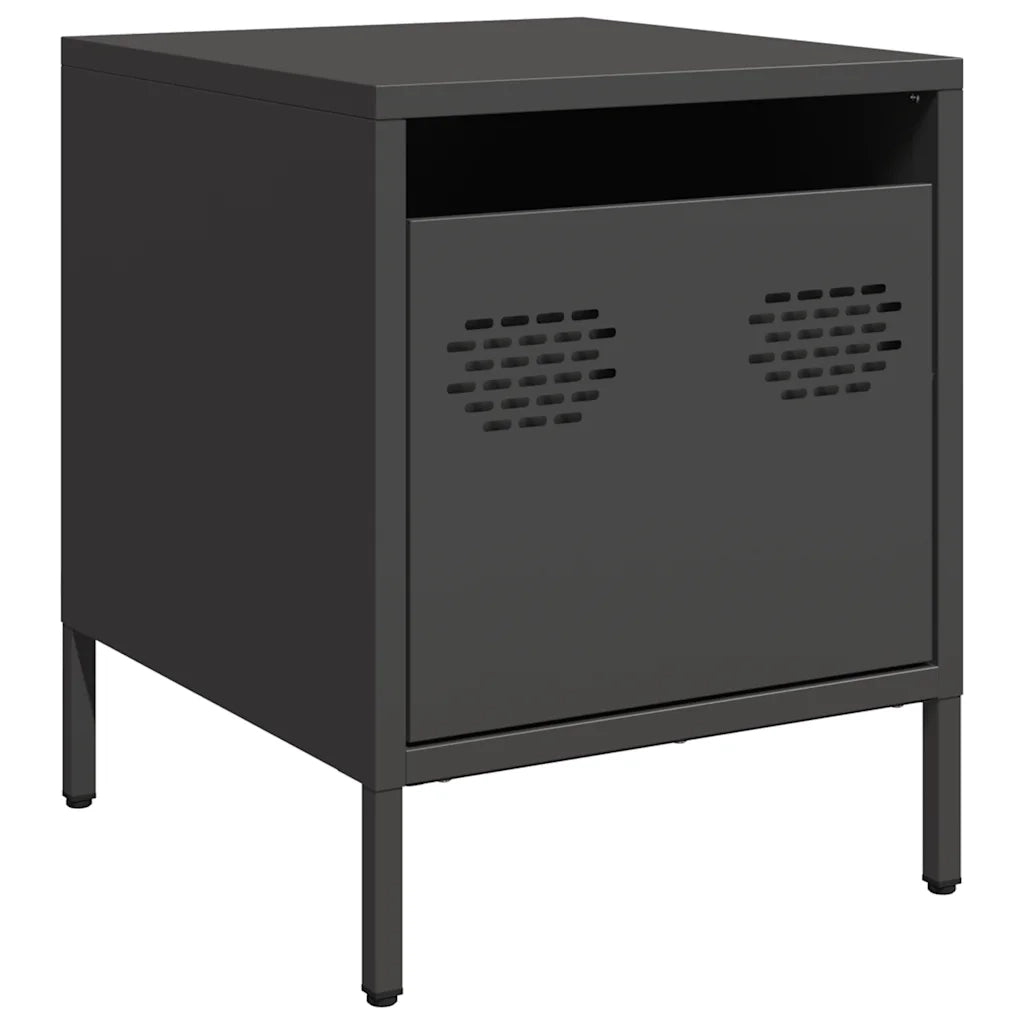 vidaXL Comodino Nero 35x39x43,5 cm in Acciaio