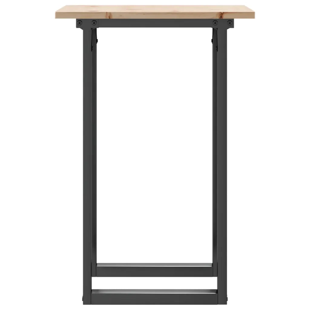 Tavolo da Pranzo Telaio a O 50x50x75 cm Legno Pino e Acciaio