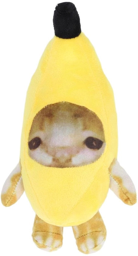 Gatto Banana - Plush Toy - Giocattolo Decorativo - Rilassante - Materiale di Alta Qualità PP Cotone - Disegno Adorabile