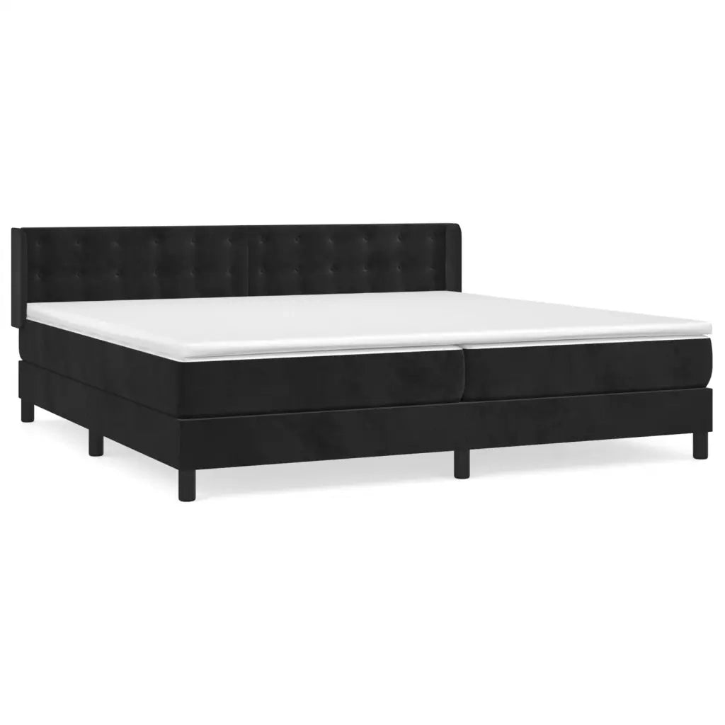 Giroletto a Molle con Materasso Nero 200x200 cm in Velluto cod mxl 64522