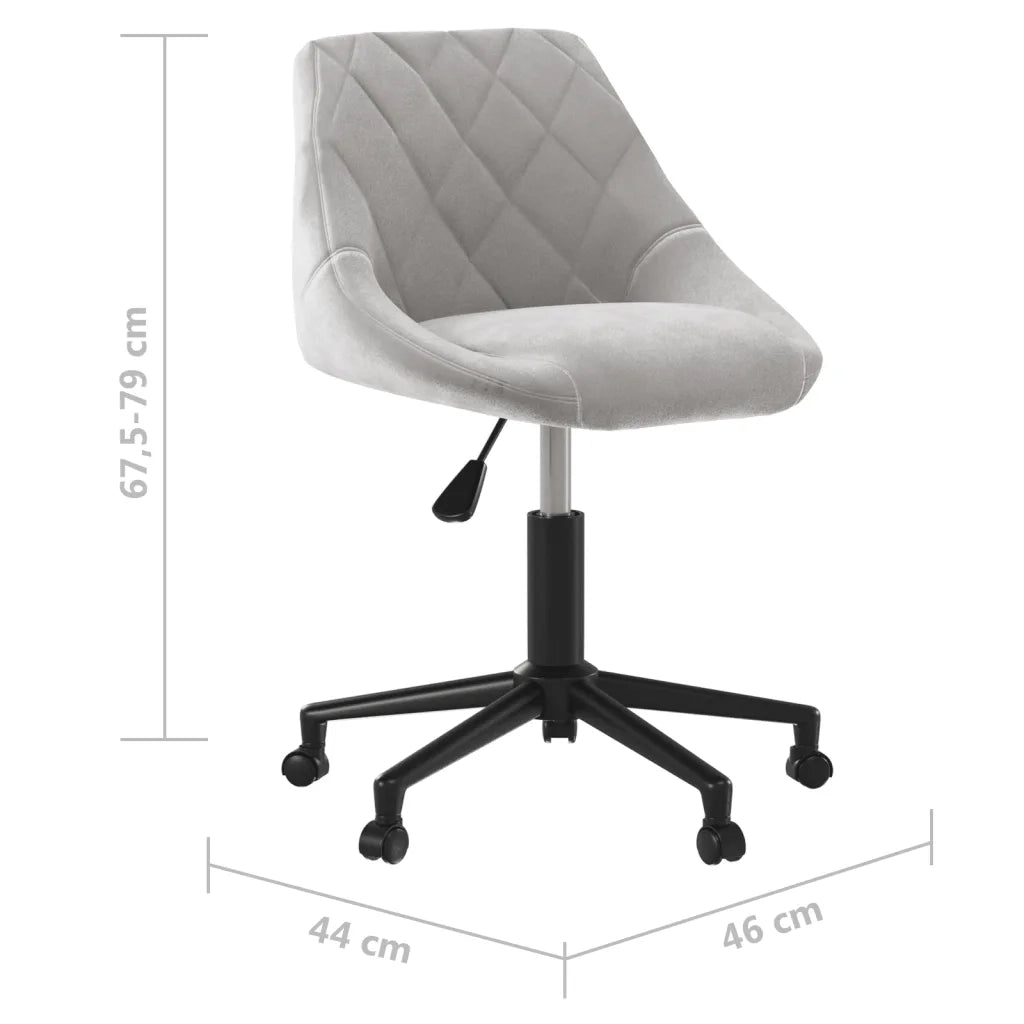 Sedia da Ufficio Girevole Grigio Chiaro in Velluto 335484