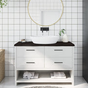 Piano Bagno Marrone Scuro 120x50x(2-4)cm Legno Trattato