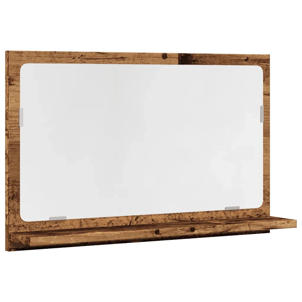 Mobile da Bagno con Specchio Legno Antico 60x11x37cm Truciolato