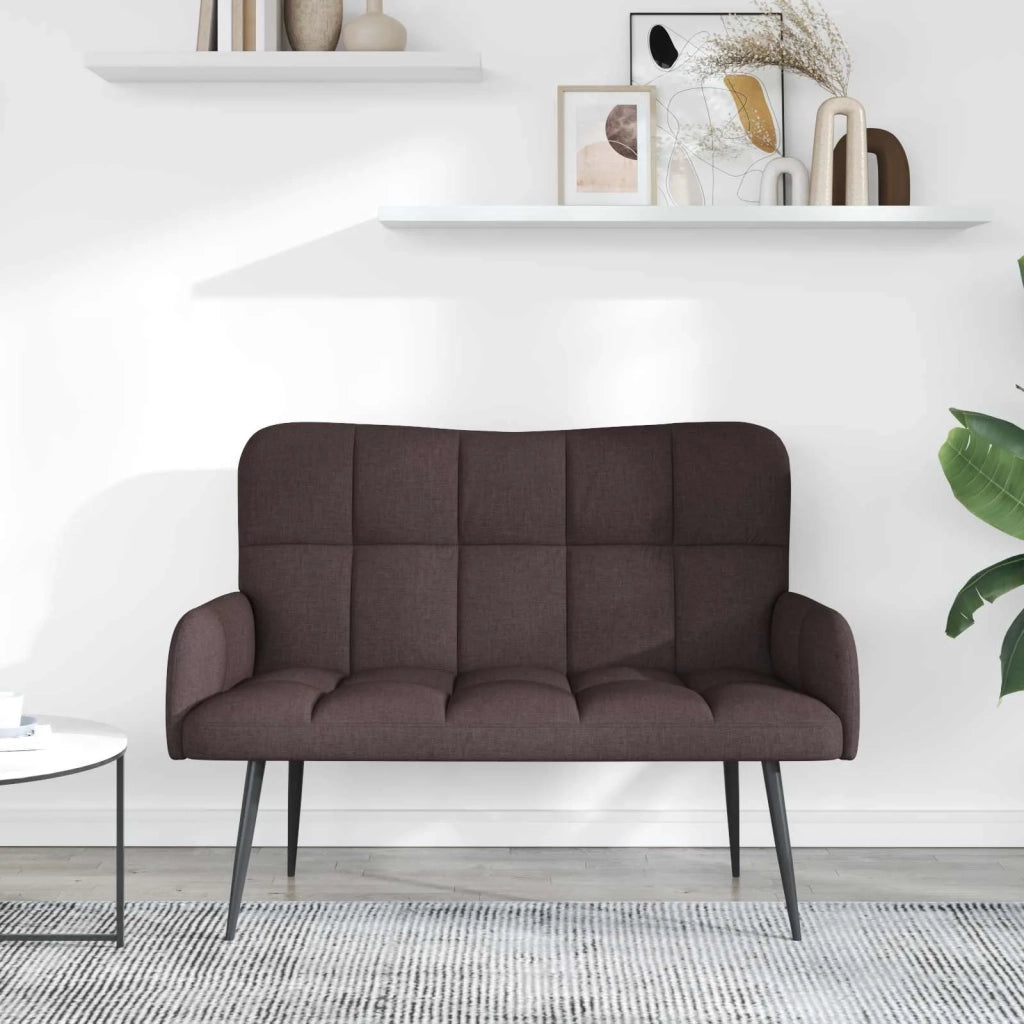 Sofa a Due Posti Marrone Scuro 115 x 61 x 87 cm Tessuto