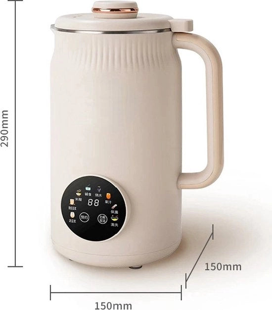 Macchina per la preparazione di latte di soia - Latte di avena - 220V - 1,2L - Timer - Schermo LCD - Frullatore - Crea latte di soia - Biologico - Avena