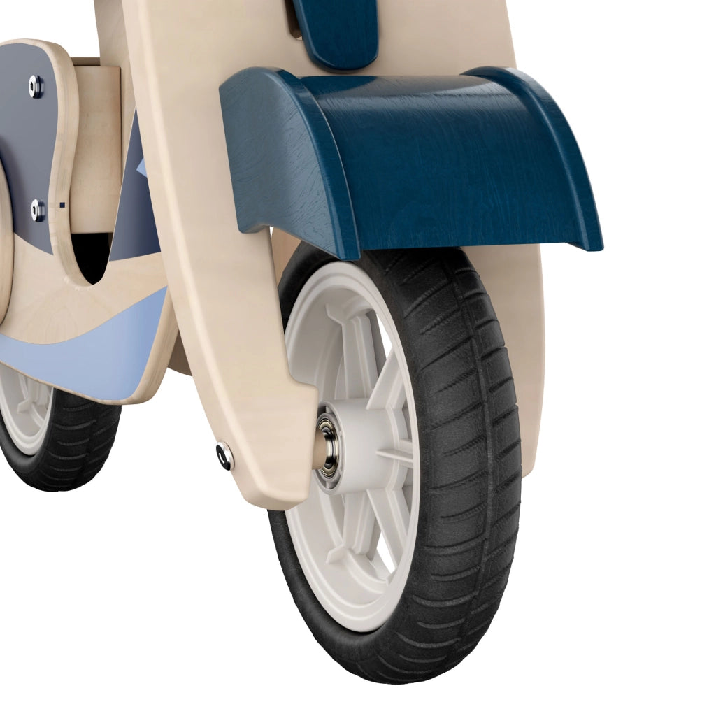 Vespetta - Triciclo Moto scooter montessoriana pedagogica senza pedali per bambini da 36 mesi  71,5x50,5x33,5 cm in legno massello per bambini 36 mesi