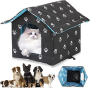Casetta per animali domestici - Resistente al freddo - Impermeabile e calda - Ripiegabile - Con cuscino rimovibile - Lavabile - Per piccoli cani gatti animali stradali - 40 x 38 x 35 cm.