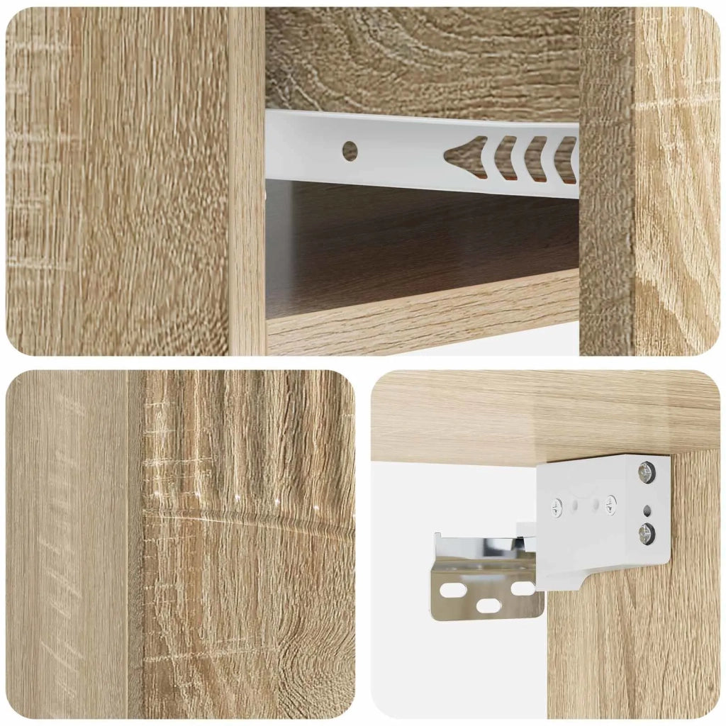 Comodino | Armadio da Notte | Mobiletto da notte a muro Rovere Sonoma 49 x 34,5 x 20 cm