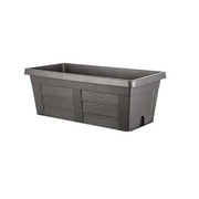 FIORIERA RETTANGOLARE IN PLASTICA EFFETTO LEGNO COLORE ANTACITRE 80 CM