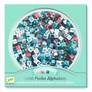Sete perline Alfabeto argentate per braccialetti, 1000 perline con filo,Djeco,Eta 5-10 anni