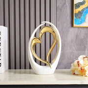 Decorazione artistica per la casa, statua moderna a forma di cuore, oggetto decorativo ceramico, per sala da pranzo, soggiorno, ufficio, TV, centro di attenzione