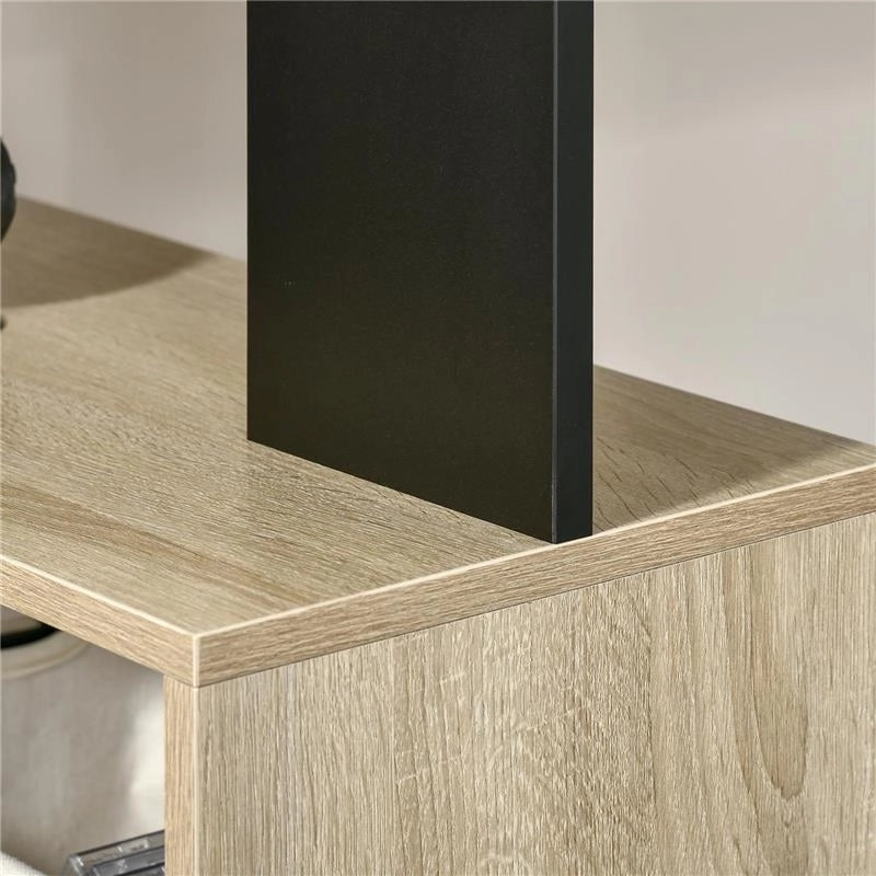 SCRIVANIA CON LIBRERIA PER CAMERA, SCRIVANIA UFFICIO, SCRIVANIA PORTA PC IN LEGNO MULTICOLORE, 120X60X148CM