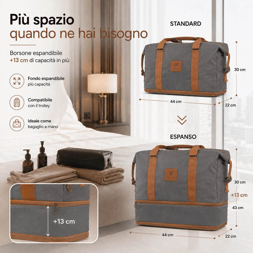 Set 6 Pezzi Valigie Rigide Family in ABS Beauty Case Grigio e Marrone 55/66/75cm
