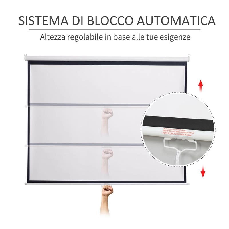 SCHERMO DA PROIEZIONE PROFESSIONALE 120 POLLICI FORMATO 16:9/4:3
