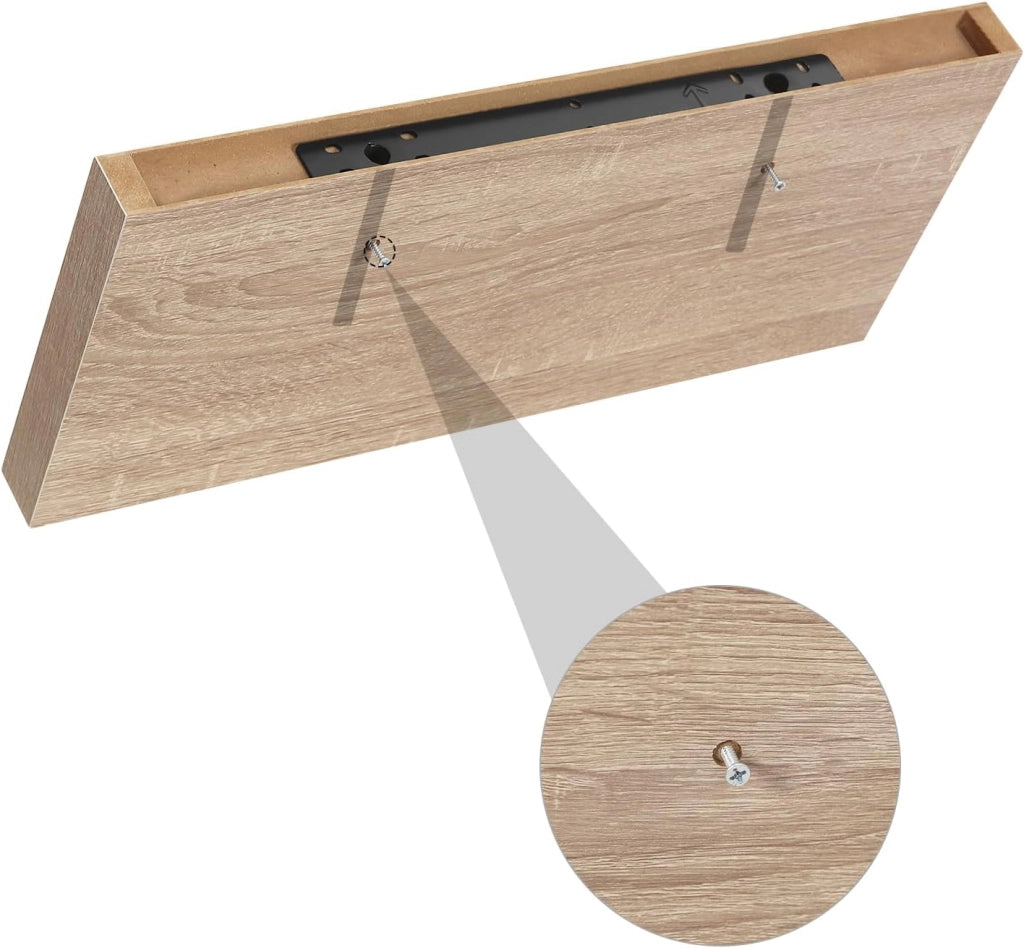 Mensola a Muro, Scaffale a Parete in Legno MDF, 50x22,9x3,8 cm, Quercia, Mensola Multiuso a Scomparsa Decorazione per Soggiorno, Camera da Letto, Salotto