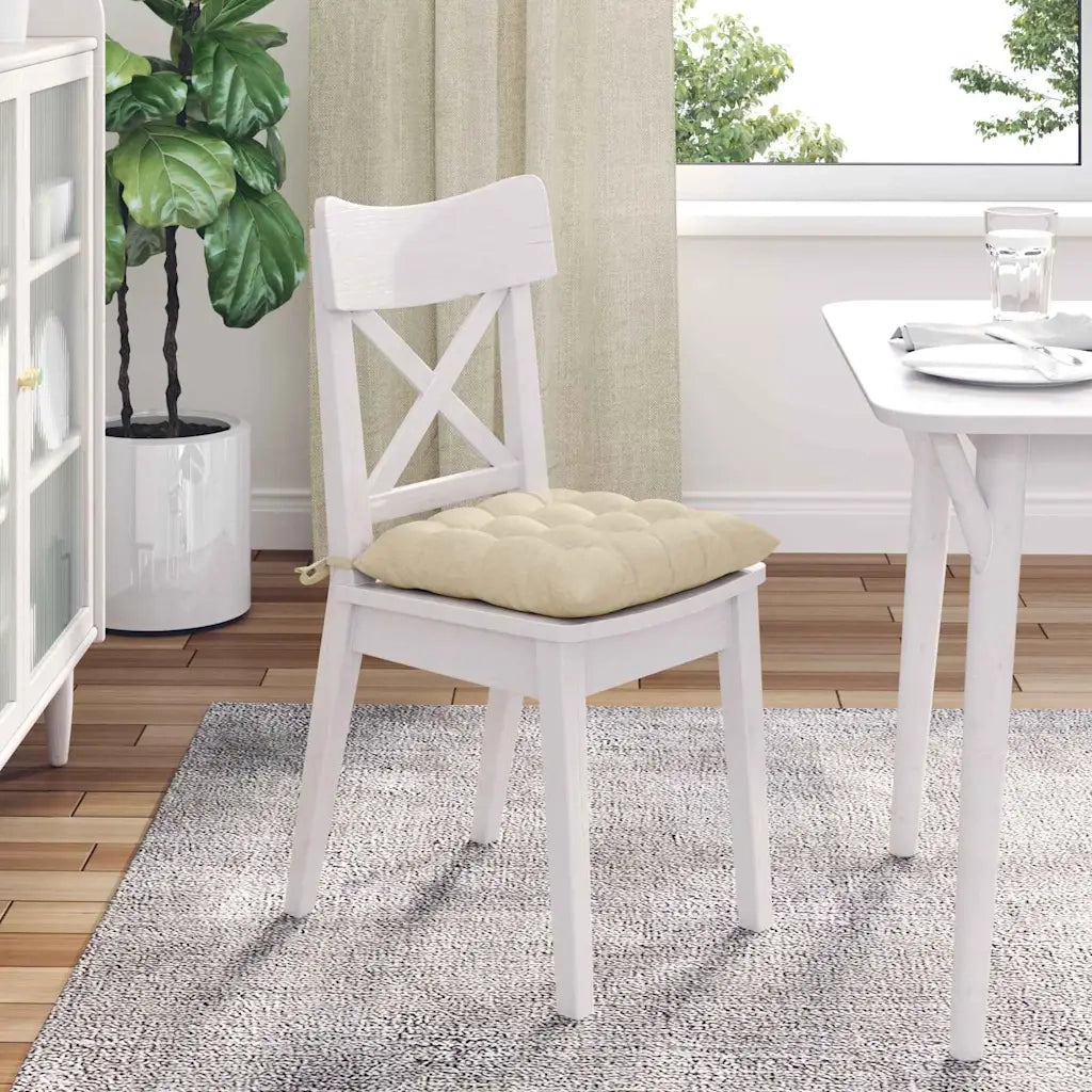 Cuscini per Seduta 4 pcs Crema 40 x 40 x 6 cm Tessuto 42015153