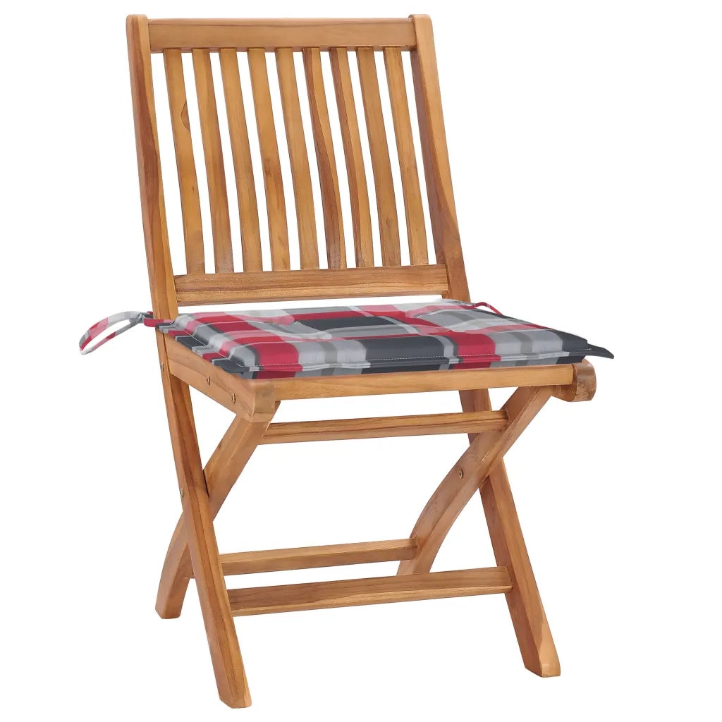 Sedie da Giardino Pieghevoli con Cuscini 6 pz Massello di Teak 3072847