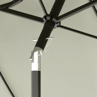 Ombrellone da Giardino 295x152x222 cm Copertura Doppia Inclinabile con Apertura a Manovella Beige