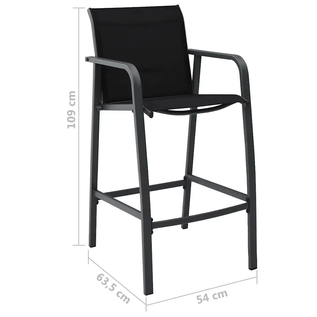 Sgabelli da Bar da Giardino 4 pz Neri in Textilene CFW4303946