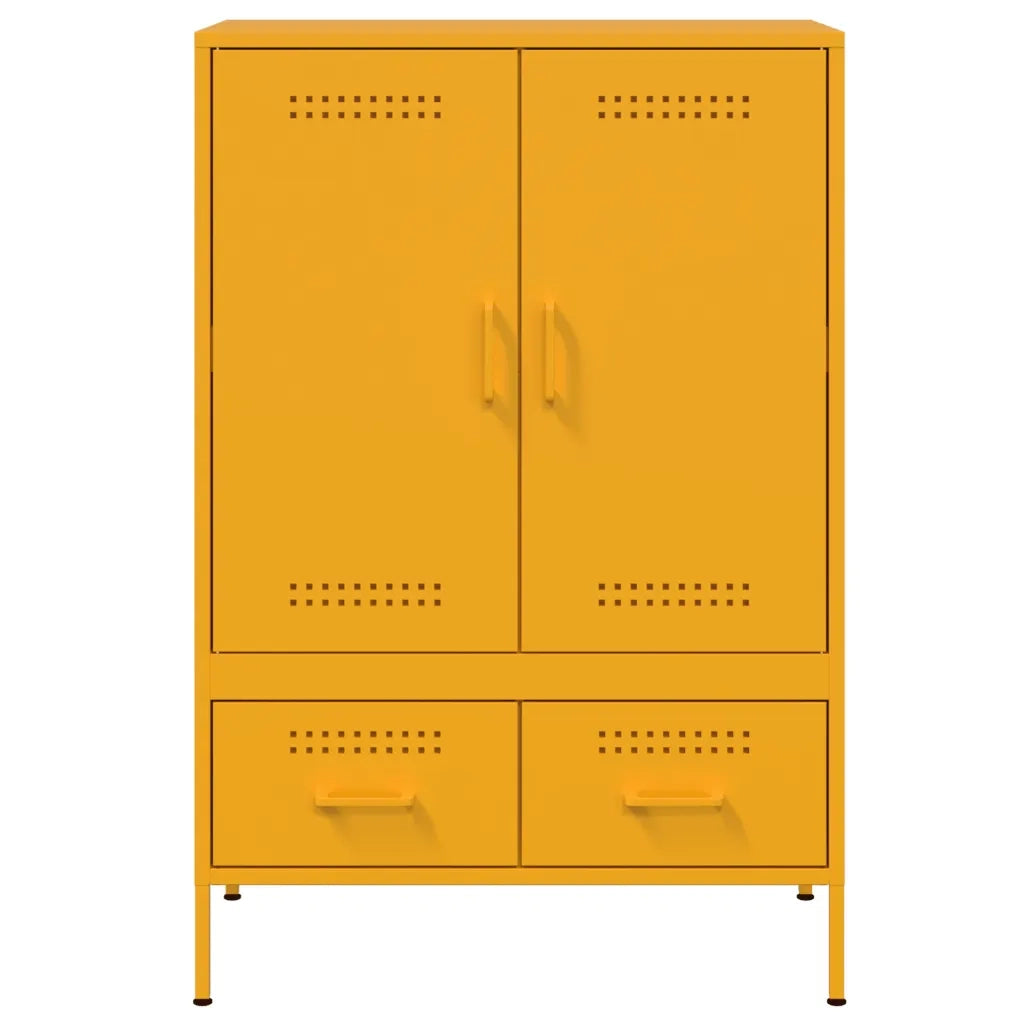 vidaXL Credenza Giallo Senape 68x39x101,5 cm in Acciaio