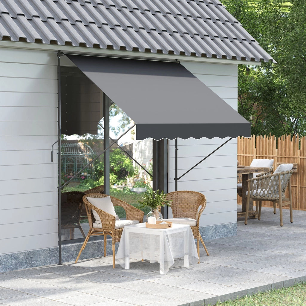 Toldo Retrattile Manuale ¨C zephmum ¨C Grigio 200x175x210-310 cm