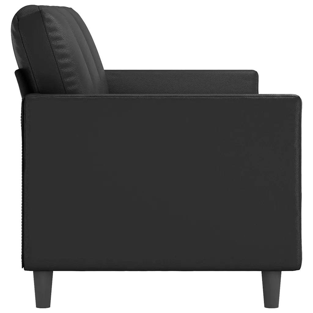 Divano a 3 Posti-Sofa 3 Posti Nero 180 cm in Similpelle 506082