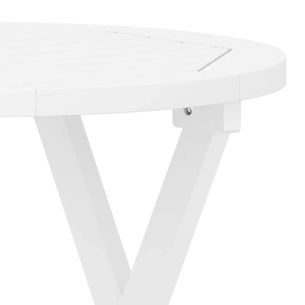 Tavolo da Giardino Pieghevole Bianco Ø 46 cm Massello di Acacia 312117