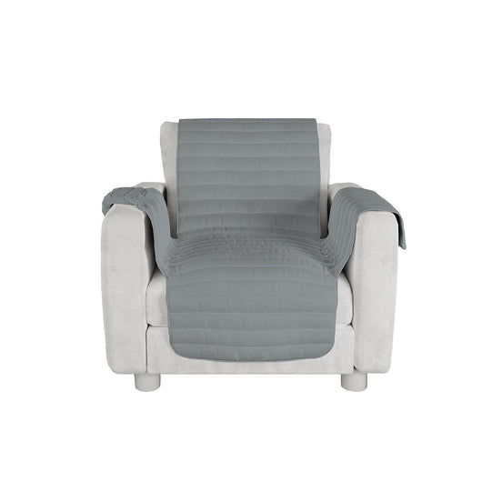 Copridivano Trapuntato 1 Posto in Microfibra Grigio Chiaro