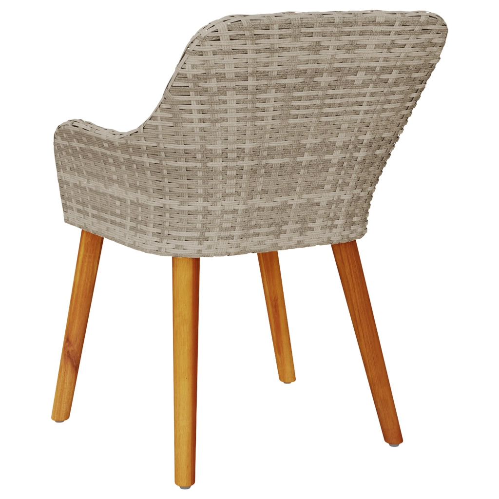 Sedia da giardino con cuscini 2 pcs Grigio chiaro in Polyrattan