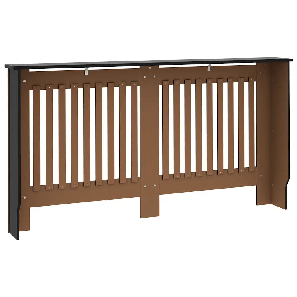Copertura per Radiatore Nera 152x19x81,5 cm in MDF 288177