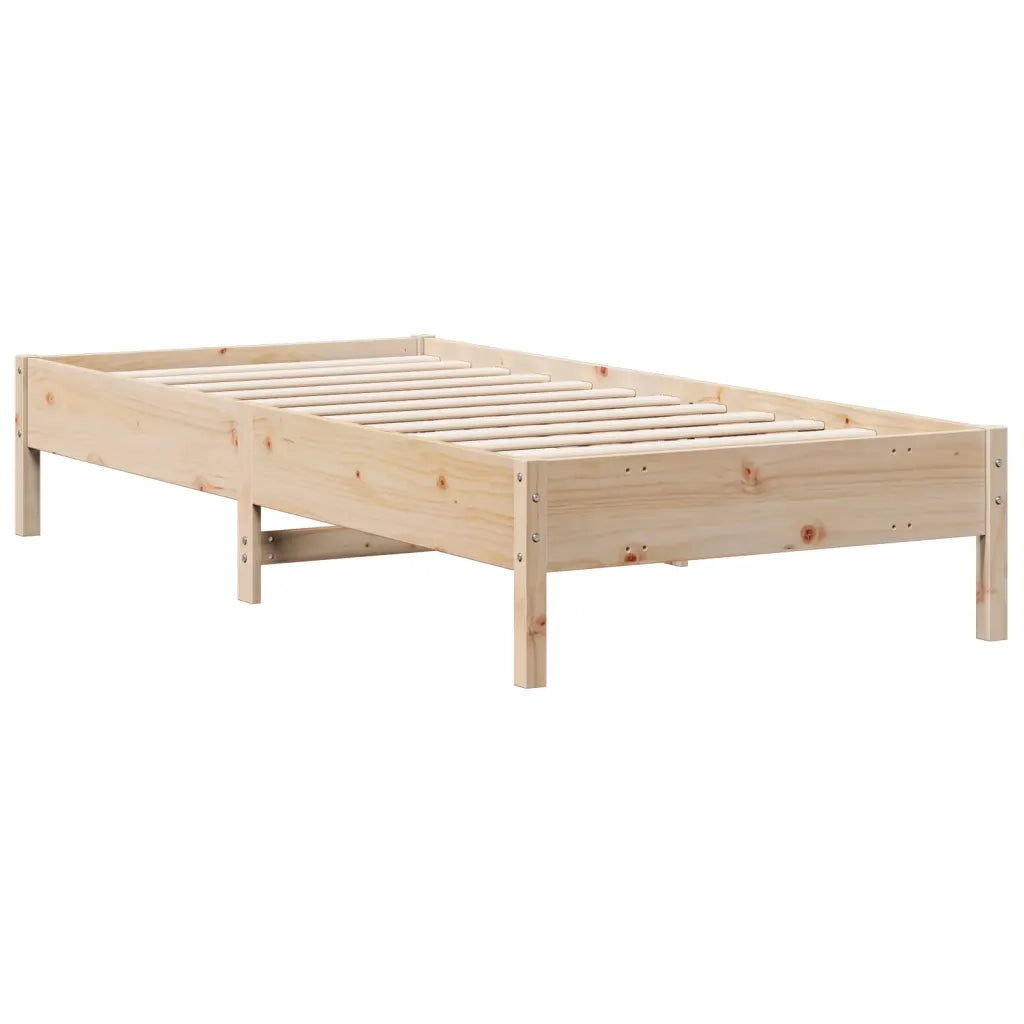 vidaXL Giroletto con Libreria senza Materasso 75x190 cm in Legno Pino