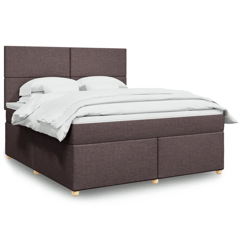 Giroletto a Molle con Materasso Marrone Scuro 180x200cm Tessuto 3293655