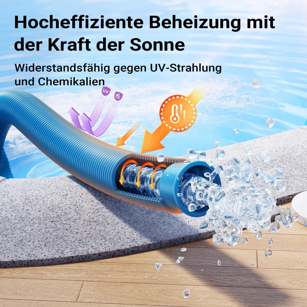 Tubo per piscina blu, 30m Ø 38 mm, sezionabile ogni 1,5 m, galleggiante, in resina 190 g/m Made in EU