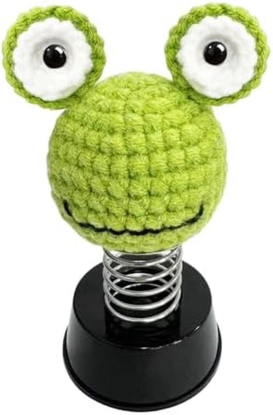 Accessorio per Auto con Testa Bobbante di Rana - Decorazione per Casa e Ufficio, Regalo per Lui o Lei - Verde