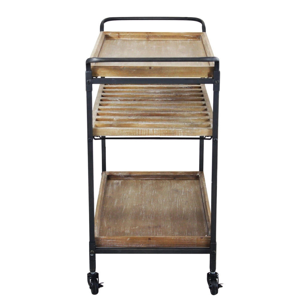 Carrello Portavivande con ruote in Metallo Legno cm 88x43x77 - HERBIE
