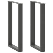 Set di 2 gambe per tavolo da bar a forma di U con piedini regolabili 40 x 90 cm design moderno in acciaio antracite 02_0057458