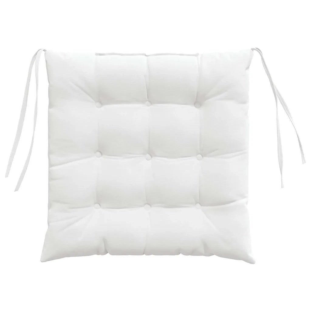 Cuscini per Seduta 4 pcs Bianco 40 x 40 x 6 cm Tessuto