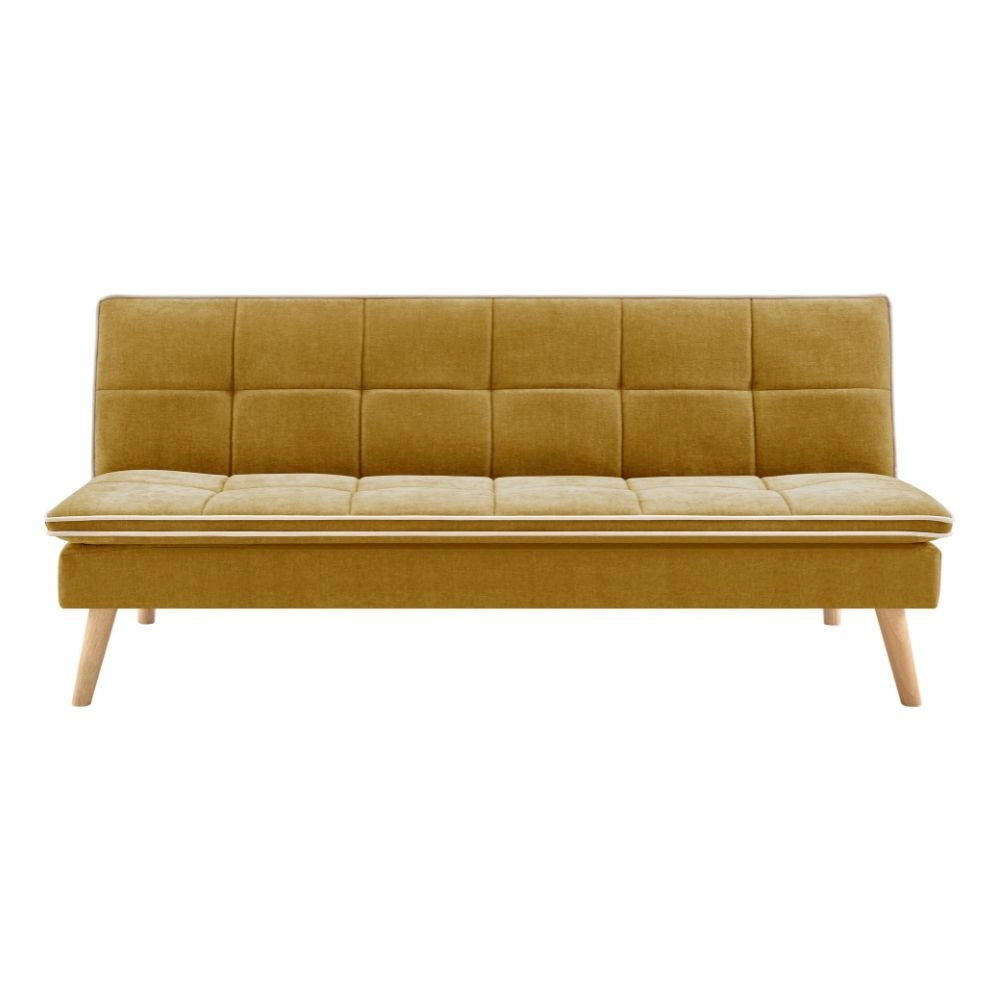 Divano letto Lunaria 3 posti colore senape design moderno 182x88x80HE