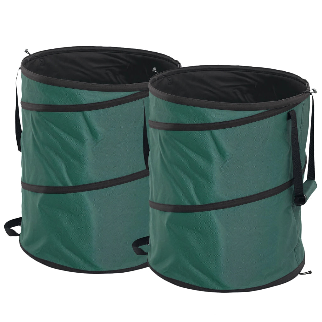 Sacco per Giardino 2x160L Impermeabile ¨C zephmum ¨C Verde con Maniglie
